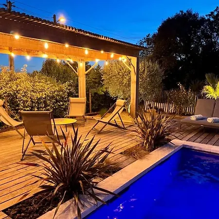 Charmante Villa, 10pers, Clim,piscine,grand Jardin Pougnadoresse